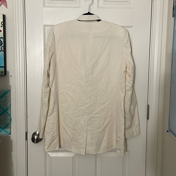 Lattelier Linen Layered Look Blazer Jacket in Ivory L Lagenlook - Picture 8 of 9